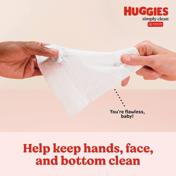 Huggies Simply Clean Fragrance-Free Baby Wipes, Unscented Diaper Wipes, 11 Flip-Top Packs (704 Wipes Total) - Image 6