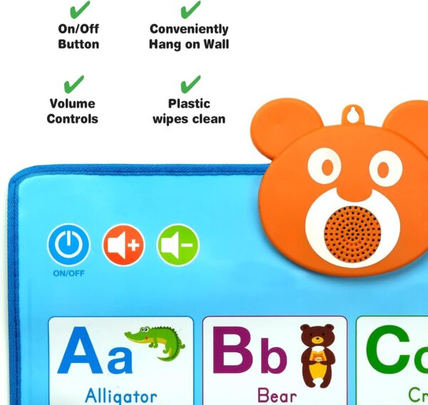 Global Printed Products Electronic Interactive Educational Wall Chart Posters for Kids, Toddlers - Learn ABCs, Colors, Shapes, Numbers, Music (Pack of 2) - Image 5