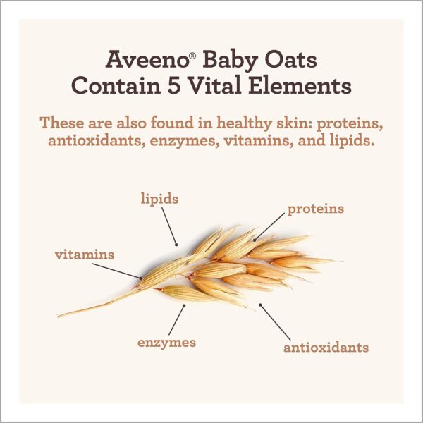 Aveeno Baby Daily Moisture Gentle Bath Wash & Shampoo with Natural Oat Extract, Hypoallergenic, Tear-Free & Paraben-Free Formula For Sensitive Hair & Skin, Lightly Scented, 33 fl. oz - Image 3
