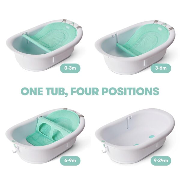Frida Baby 4-in-1 Grow-with-Me Baby Bathtub, Baby Tub for Newborns to Toddler with Removable Bath Seat & Backrest for Bath Support in Tub - Image 6