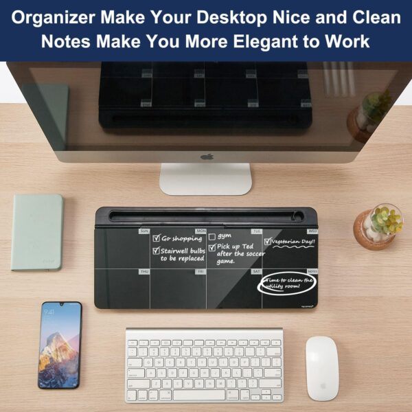 TSJ OFFICE Desktop Whiteboard Dry-Erase-Board - Computer Keyboard Stand White Board Surface Pad with Drawer, Desk Organizers with Accessories for Office, Home, School Supplies - Image 8