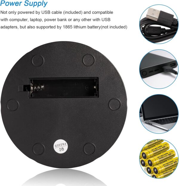 22 lbs Motorized Rotating Display Stand for Jewelry, 360 Degree , Automatic Mute Rotating Display Stand, Electronic Rotating Display Stand with USB Charging Port for Display, Photography Products - Image 8