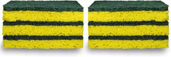 Amazon Basics Heavy Duty Sponges, 6 Count, Yellow/Green - Image 4