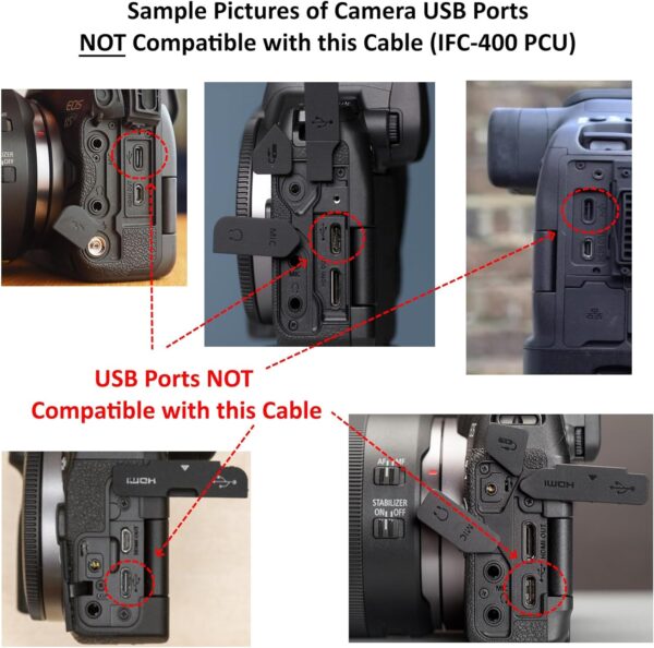 Camera IFC-400PCU USB Data / File Transfer Cable for Canon Rebel EOS T1i T2i T3 T3i T4i T5 T5i T6 T6i T6s T7i, Select PowerShot & Vixia Camcorders - See Complete List of Compatible Canon Models Below - Image 2