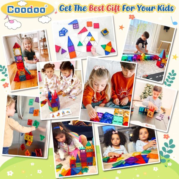 60 PCS Magnetic Building Tiles Kids Toys STEM Magnetic Blocks Sensory Toys Kids Games Magnet Building Toys for Boys and Girls Aged 3+, Kids Brain Development Preschool Kindergarten Toddler Toys - Image 4