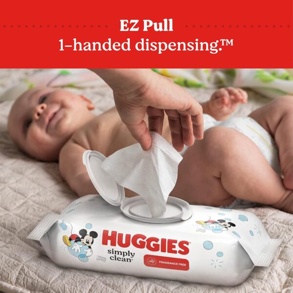 Huggies Simply Clean Fragrance-Free Baby Wipes, Unscented Diaper Wipes, 11 Flip-Top Packs (704 Wipes Total) - Image 7