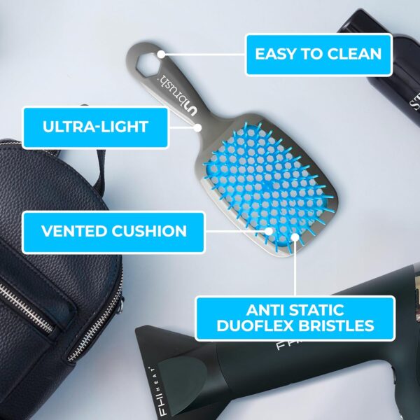 FHI Heat UNbrush Detangling Brush for Pain-Free Brushing on All Wet or Dry Hair Types — Durable DuoFlex Anti-Static Bristles, Lightweight Handle, Vented Hair Brush - Image 6