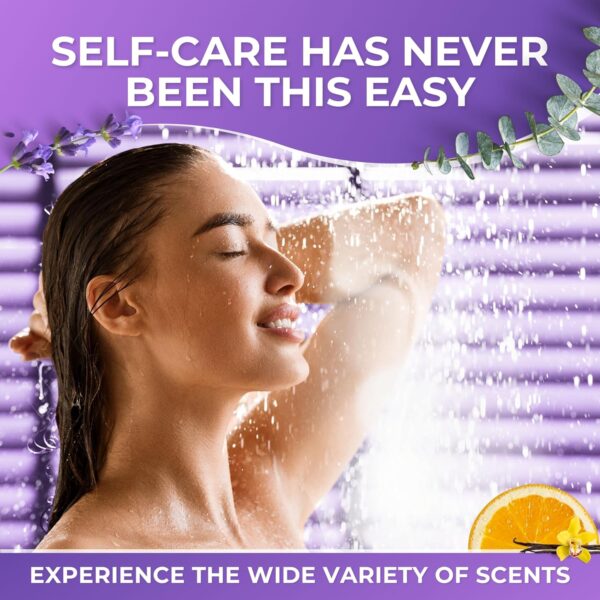 Cleverfy Shower Steamers Aromatherapy - 18 Pack of Shower Bombs with Essential Oils. Personal Care and Relaxation Birthday Gifts for Women and Men. Purple Set - Image 2
