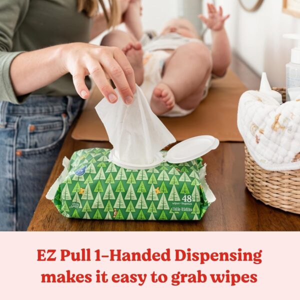 Huggies Natural Care Sensitive Baby Wipes, Unscented, Hypoallergenic, 99% Purified Water, 8 Flip-Top Packs (448 Wipes Total) - Image 9
