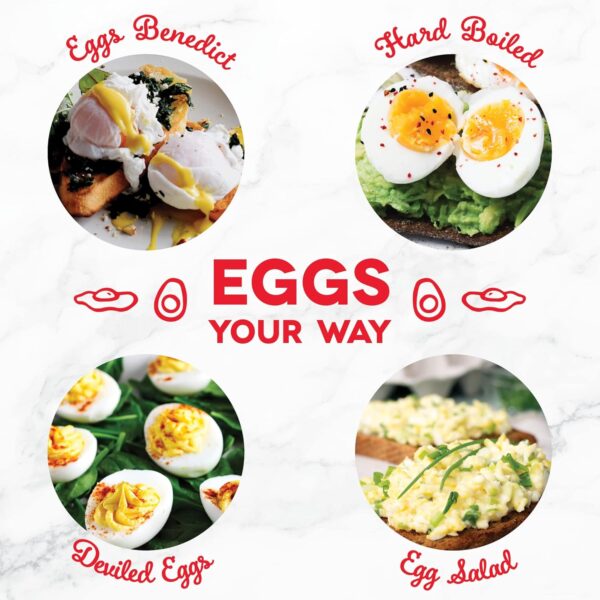 DASH Rapid Egg Cooker: 6 Egg Capacity Electric Egg Cooker for Hard Boiled Eggs, Poached Eggs, Scrambled Eggs, or Omelets with Auto Shut Off Feature - Aqua, 5.5 Inch (DEC005AQ) - Image 4