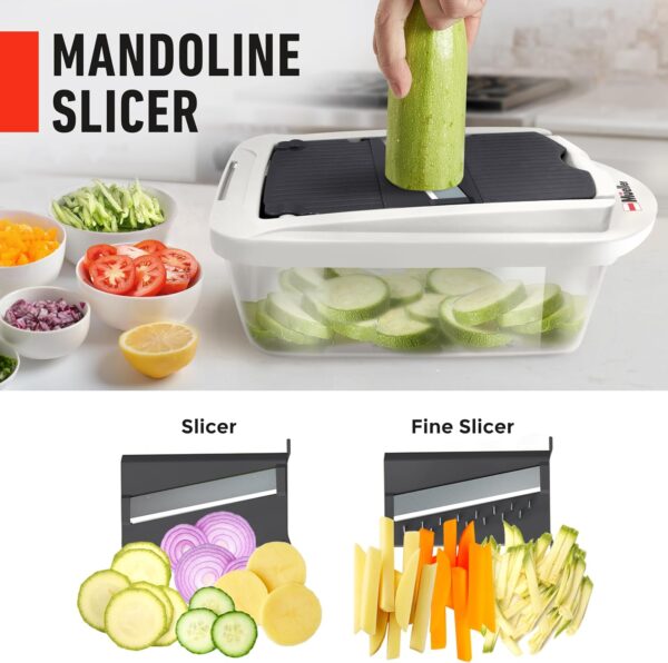 Mueller Pro-Series 10-in-1, 8 Blade Vegetable Chopper, Onion Mincer, Cutter, Dicer, Egg Slicer with Container, French Fry Cutter, Potato Slicer, Home Essentials & Kitchen Gadgets, Salad Chopper - Image 5