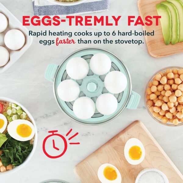 DASH Rapid Egg Cooker: 6 Egg Capacity Electric Egg Cooker for Hard Boiled Eggs, Poached Eggs, Scrambled Eggs, or Omelets with Auto Shut Off Feature - Aqua, 5.5 Inch (DEC005AQ) - Image 3
